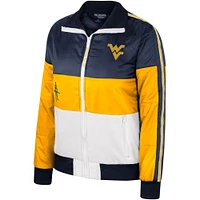 Veste doudoune entièrement zippée à blocs de couleurs pour femmes The Wild Collective Gold West Virginia Mountaineers