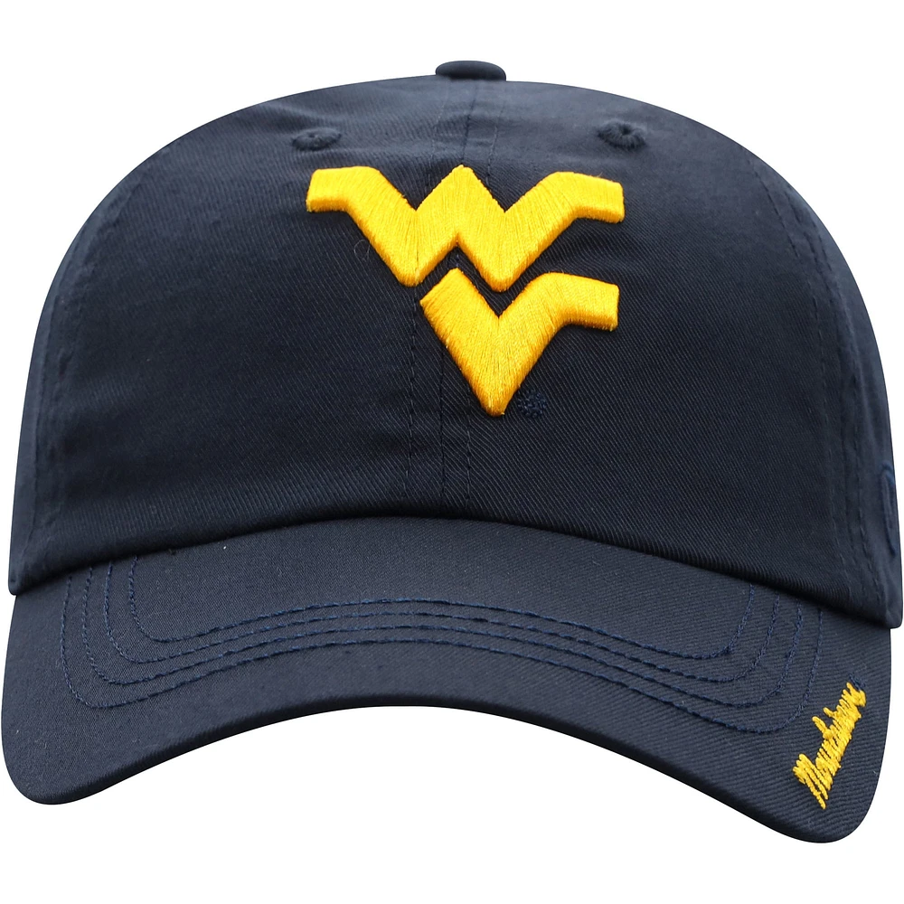 Women's Top of the World Navy West Virginia Mountaineers Staple Adjustable Hat