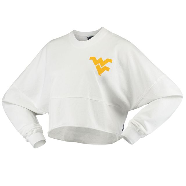 T-shirt à manches longues en jersey esprit court West Virginia Mountaineers pour femme blanc