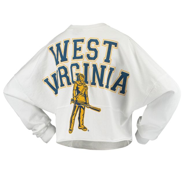 T-shirt à manches longues en jersey esprit court West Virginia Mountaineers pour femme blanc