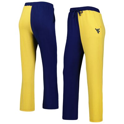 Women's ZooZatz Navy/Gold West Virginia Mountaineers Colorblock Cozy Tri-Blend Lounge Pants