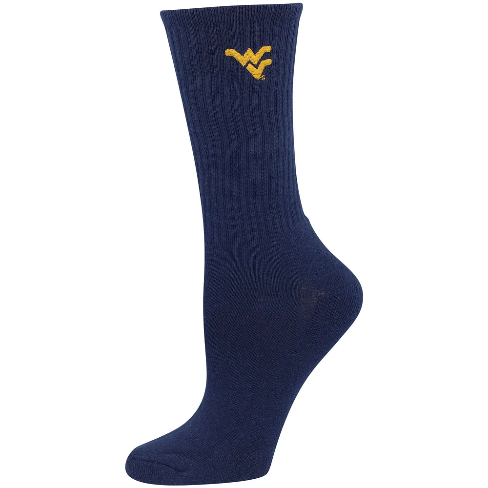 Women's ZooZatz Navy/White West Virginia Mountaineers 2-Pack Quarter-Length Socks