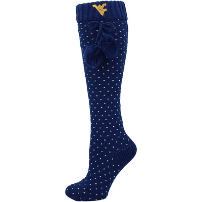 Chaussettes hautes pour femme ZooZatz Navy West Virginia Mountaineers