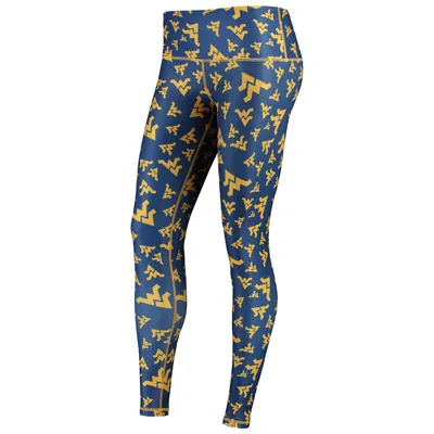 West Virginia Mountaineers ZooZatz Women's Stacked Mascot Leggings - Navy