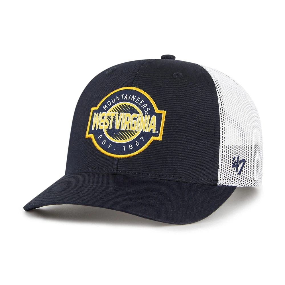 Casquette ajustable '47 Navy West Virginia Mountaineers Scramble Trucker pour jeune