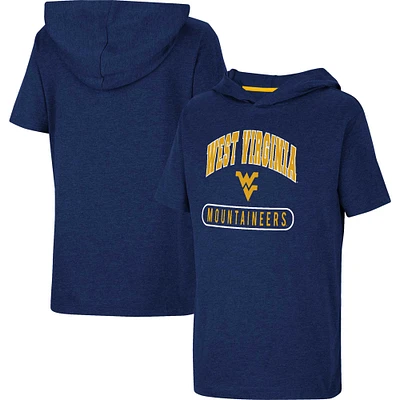 Youth Colosseum Heather Navy West Virginia Mountaineers Varsity Hooded T-Shirt