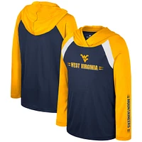 Youth Colosseum Navy West Virginia Mountaineers Eddie Multi-Hit Raglan Long Sleeve Hoodie T-Shirt