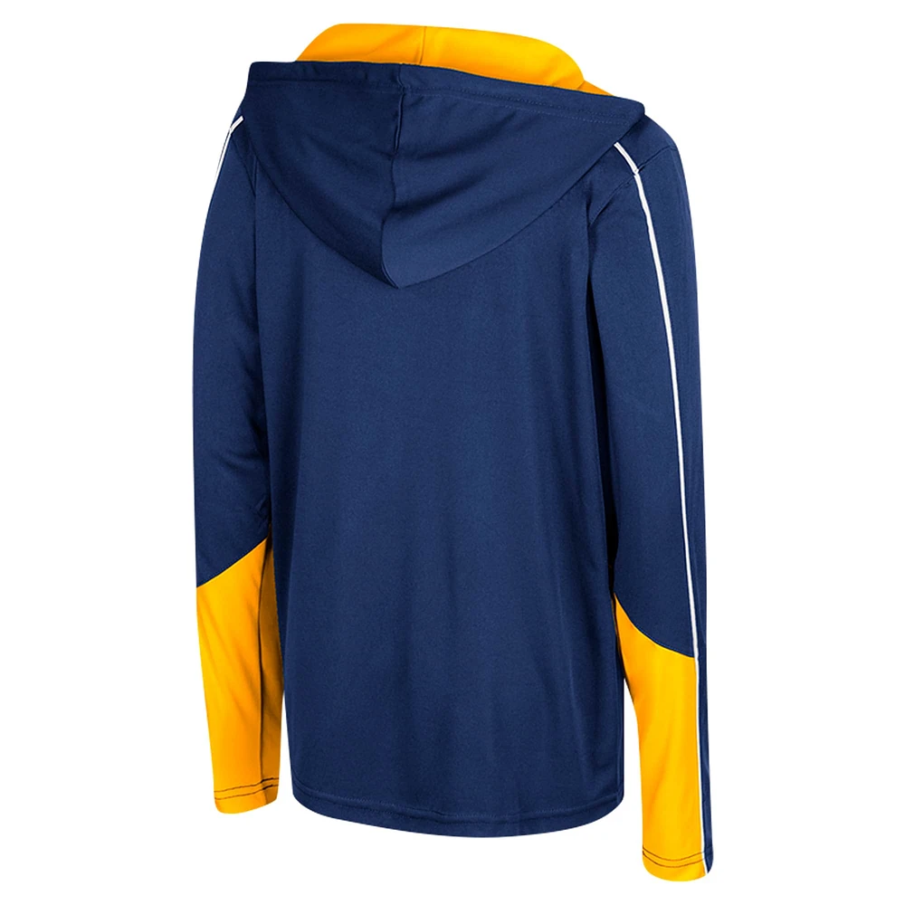 Sweat à capuche zippé Hansel bleu marine West Virginia Mountaineers pour jeunes Colosseum