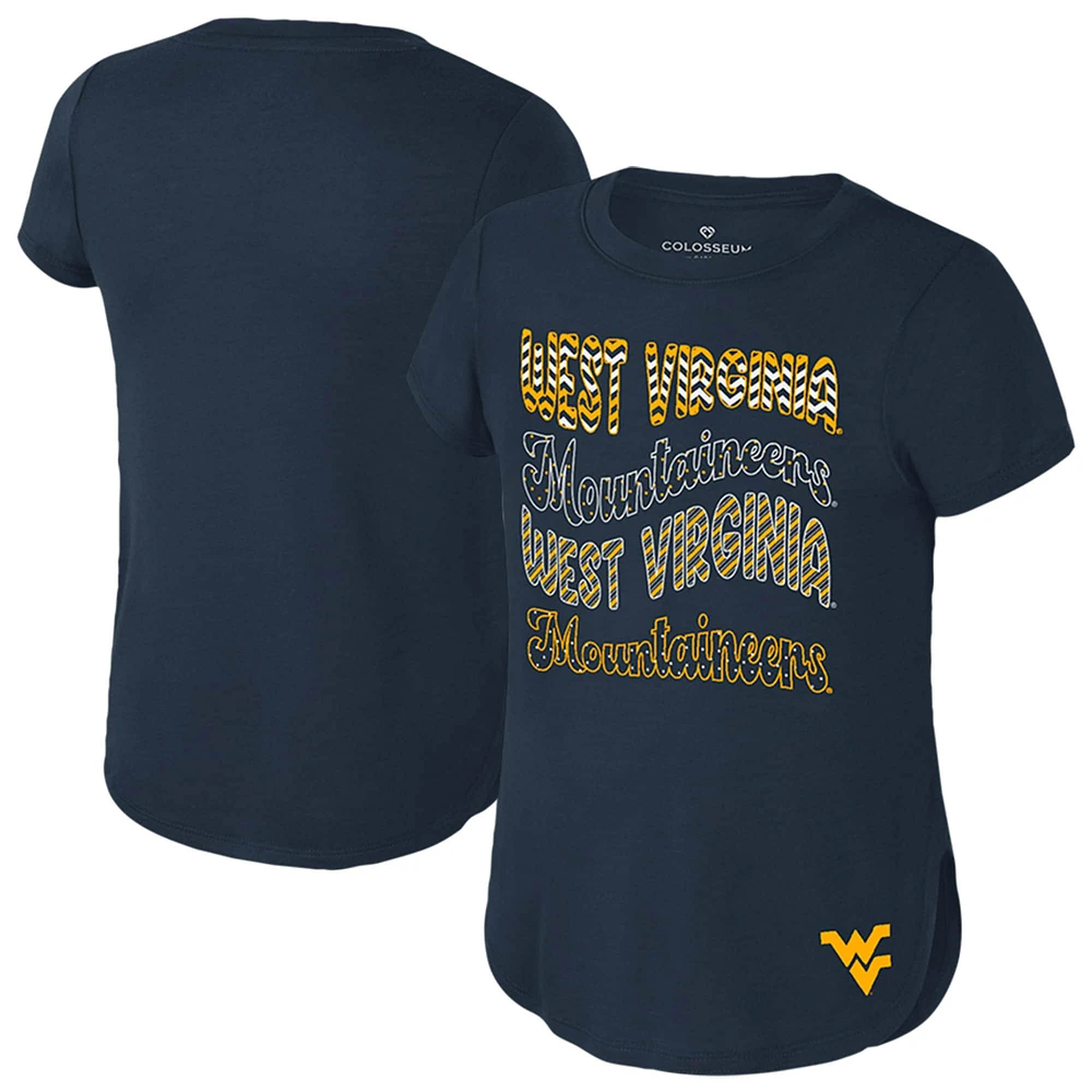 T-shirt Rogan des West Virginia Mountaineers de la marine du Colisée pour jeunes