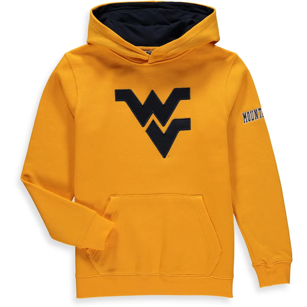 Chandail à capuchon gros logo West Virginia Mountaineers doré pour jeune