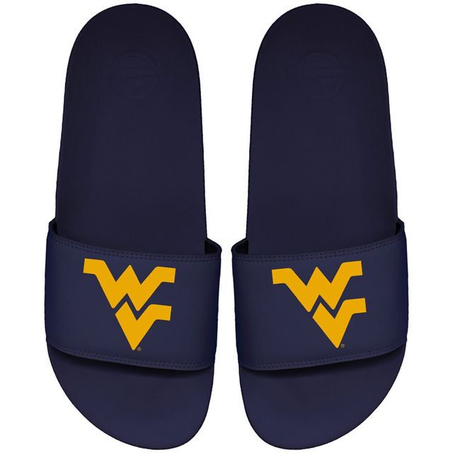 Sandales à enfiler ISlide Navy West Virginia Mountaineers Primary Motto pour jeunes