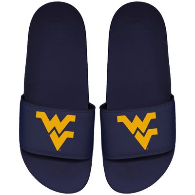 Youth ISlide Navy West Virginia Mountaineers Primary Motto Slide Sandals