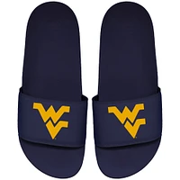 Youth ISlide Navy West Virginia Mountaineers Primary Motto Slide Sandals