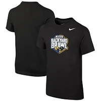 Youth Nike Black West Virginia Mountaineers vs. Pitt Panthers 2023 Backyard Brawl Logo T-Shirt