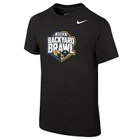 Youth Nike Black West Virginia Mountaineers vs. Pitt Panthers 2023 Backyard Brawl Logo T-Shirt