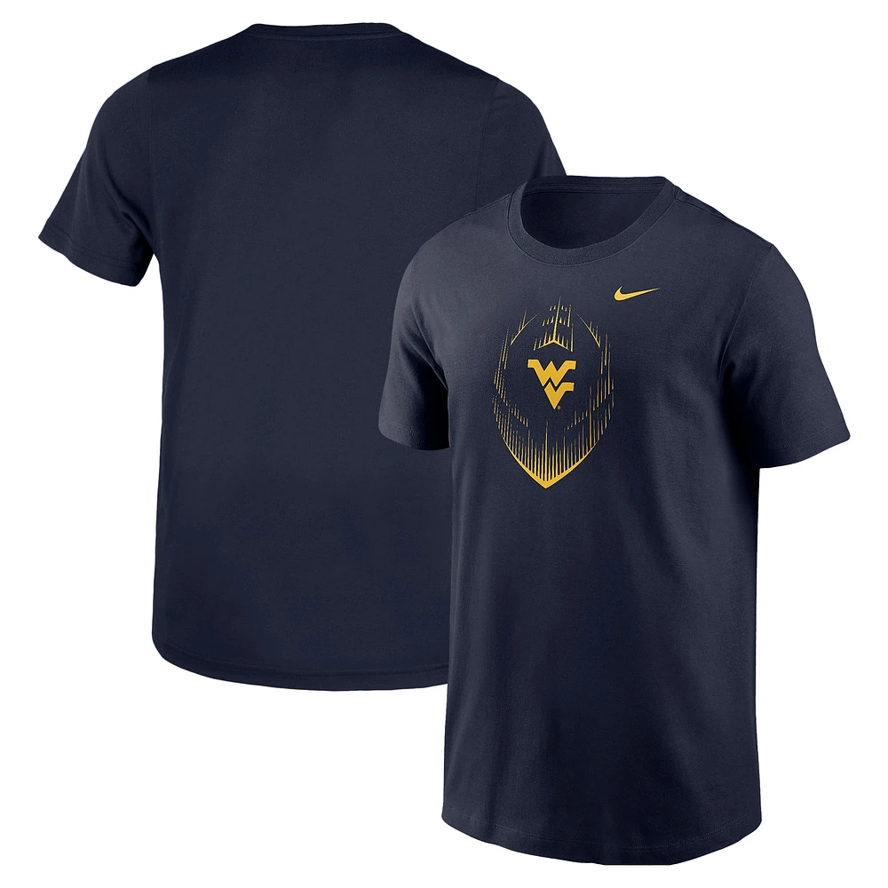 T-shirt de performance football Nike bleu marine West Virginia Mountaineers Legend pour jeunes