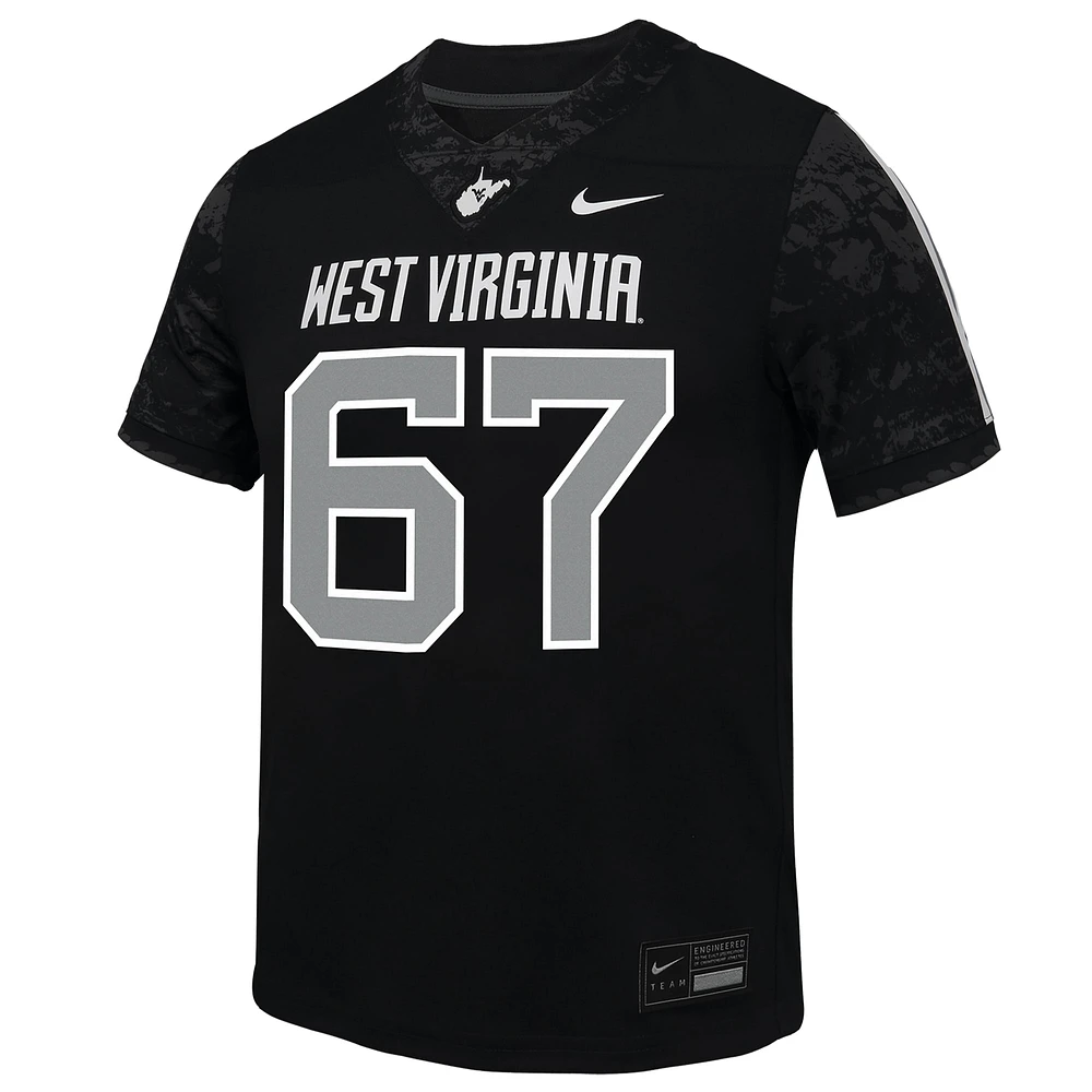 Youth Nike #67 Black West Virginia Mountaineers Untouchable Replica Game Jersey