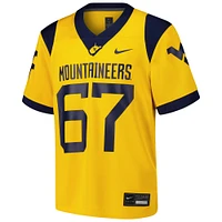 Youth Nike #67 Gold West Virginia Mountaineers Alternate Game Jersey