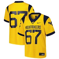 Maillot de match alternatif Nike #67 Gold West Virginia Mountaineers pour jeunes