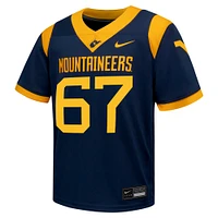 Youth Nike #67 Navy West Virginia Mountaineers Untouchable Football Jersey