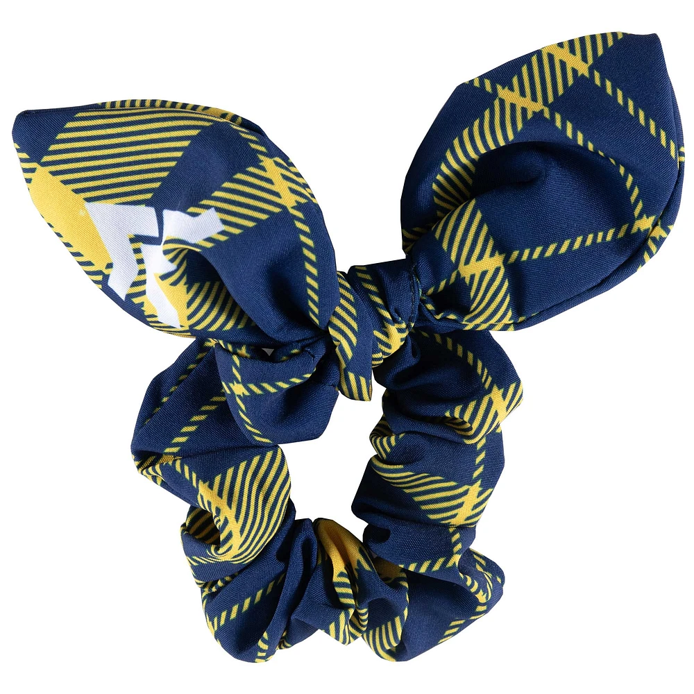 ZooZatz West Virginia Mountaineers Plaid Scrunchie with Bow