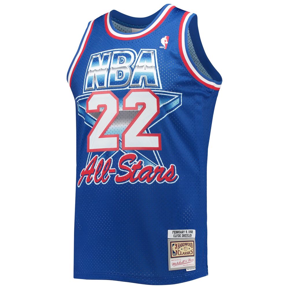 Men's Mitchell & Ness Clyde Drexler Royal Western Conference Hardwood Classics 1992 NBA All-Star Game Swingman Jersey