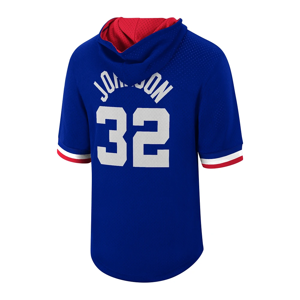 Men's Mitchell & Ness Magic Johnson Royal Western Conference 1985 All-Star Game Name Number Short Sleeve Hoodie