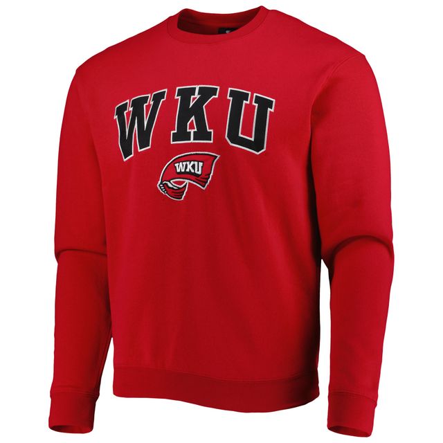 Men's Colosseum Red Louisville Cardinals Arch & Logo Crew Neck