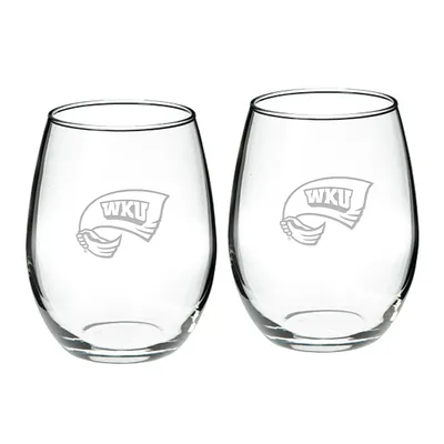Western Kentucky Hilltoppers 2-Piece 21oz. Stemless Wine Glass Set