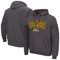 Men's Colosseum Charcoal Western Michigan Broncos Arch & Logo 3.0 Pullover Hoodie