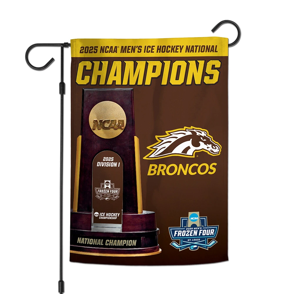 WinCraft Western Michigan Broncos 2025 NCAA Frozen Four Men's Ice Hockey National Champions 12" x 18" Double-Sided Garden Flag