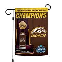 WinCraft Western Michigan Broncos 2025 NCAA Frozen Four Men's Ice Hockey National Champions 12" x 18" Double-Sided Garden Flag