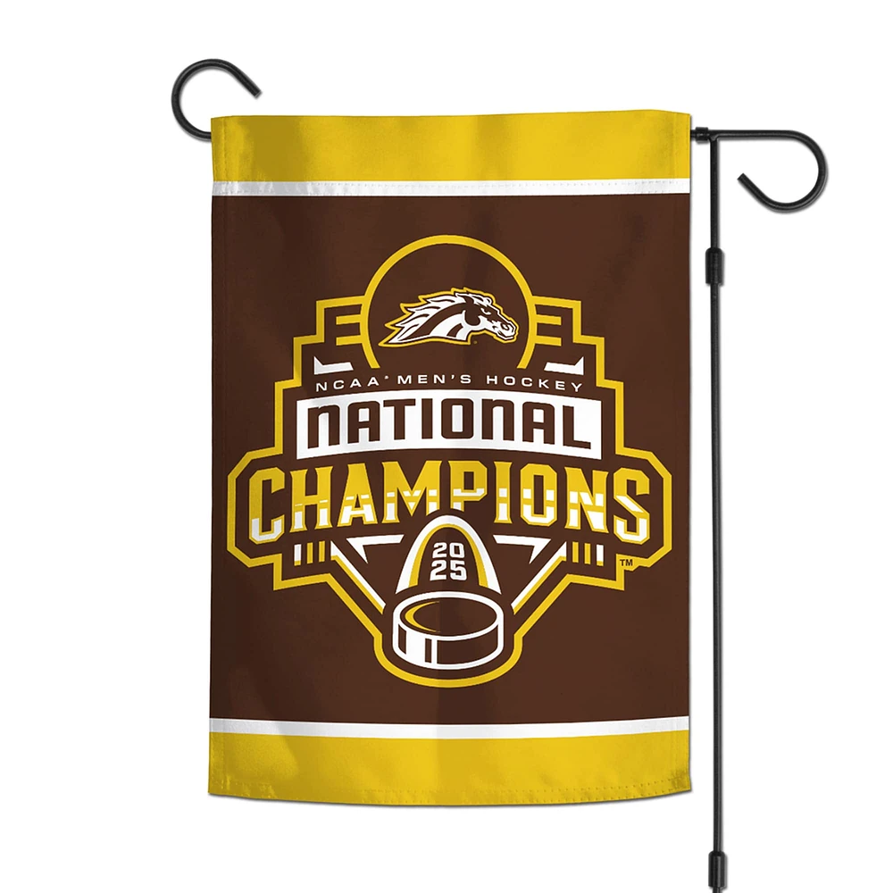 WinCraft Western Michigan Broncos 2025 NCAA Frozen Four Men's Ice Hockey National Champions 12" x 18" Double-Sided Garden Flag