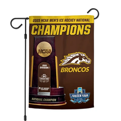 WinCraft Western Michigan Broncos 2025 NCAA Frozen Four Men's Ice Hockey National Champions 12" x 18" Double-Sided Garden Flag