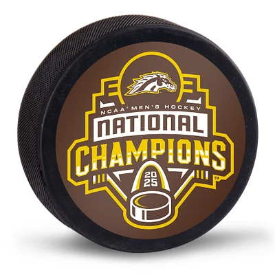 Rondelle de hockey WinCraft Western Michigan Broncos 2025 NCAA Frozen Four, champions nationaux de hockey sur glace masculin