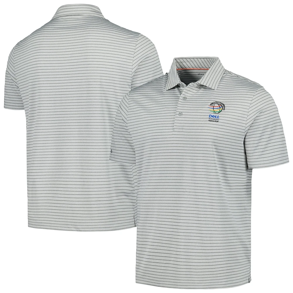 Men's Ahead Gray WGC-Dell Technologies Match Play Santa Cruz Yarn Bar Striped Polo