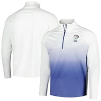 Men's Ahead White/Royal WGC-Dell Technologies Match Play Potter Raglan Dip-Dye Quarter-Zip Top