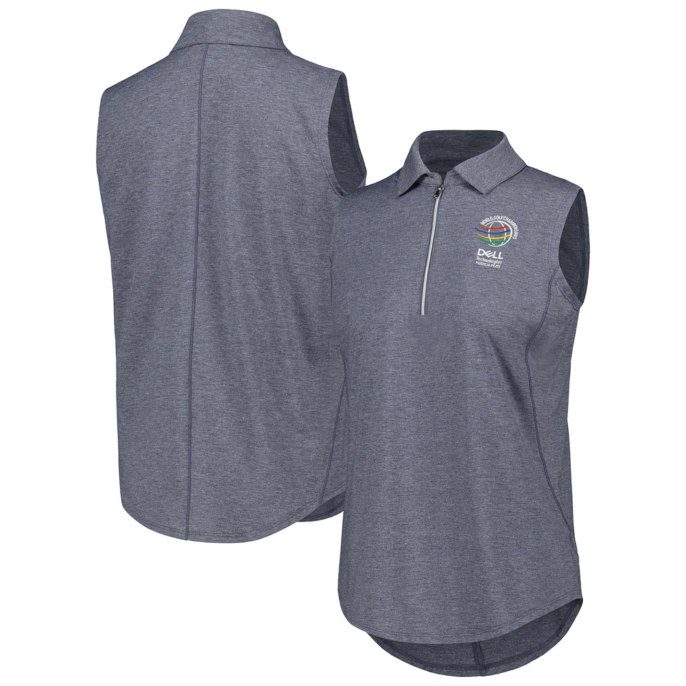 Women's Ahead Navy WGC-Dell Technologies Match Play Casitas Streak Tri-Blend Sleeveless Polo