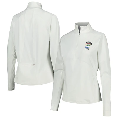 Women's Ahead White WGC-Dell Technologies Match Play Brandi Raglan Quarter-Zip Top