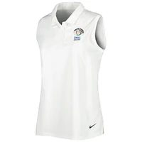 Women's Nike White WGC-Dell Technologies Match Play Sleeveless Victory Performance Polo