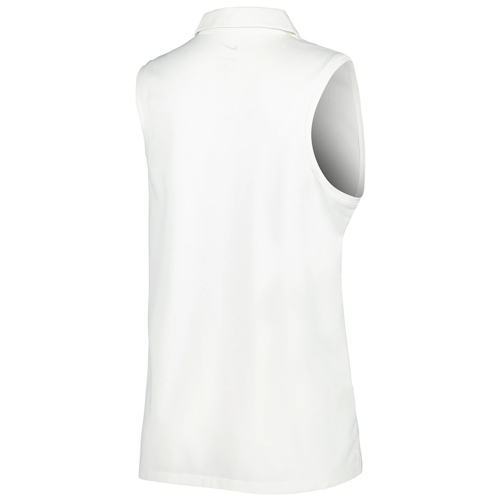 Women's Nike White WGC-Dell Technologies Match Play Sleeveless Victory Performance Polo