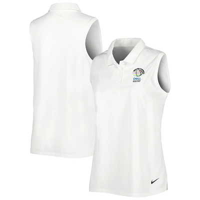 Women's Nike White WGC-Dell Technologies Match Play Sleeveless Victory Performance Polo