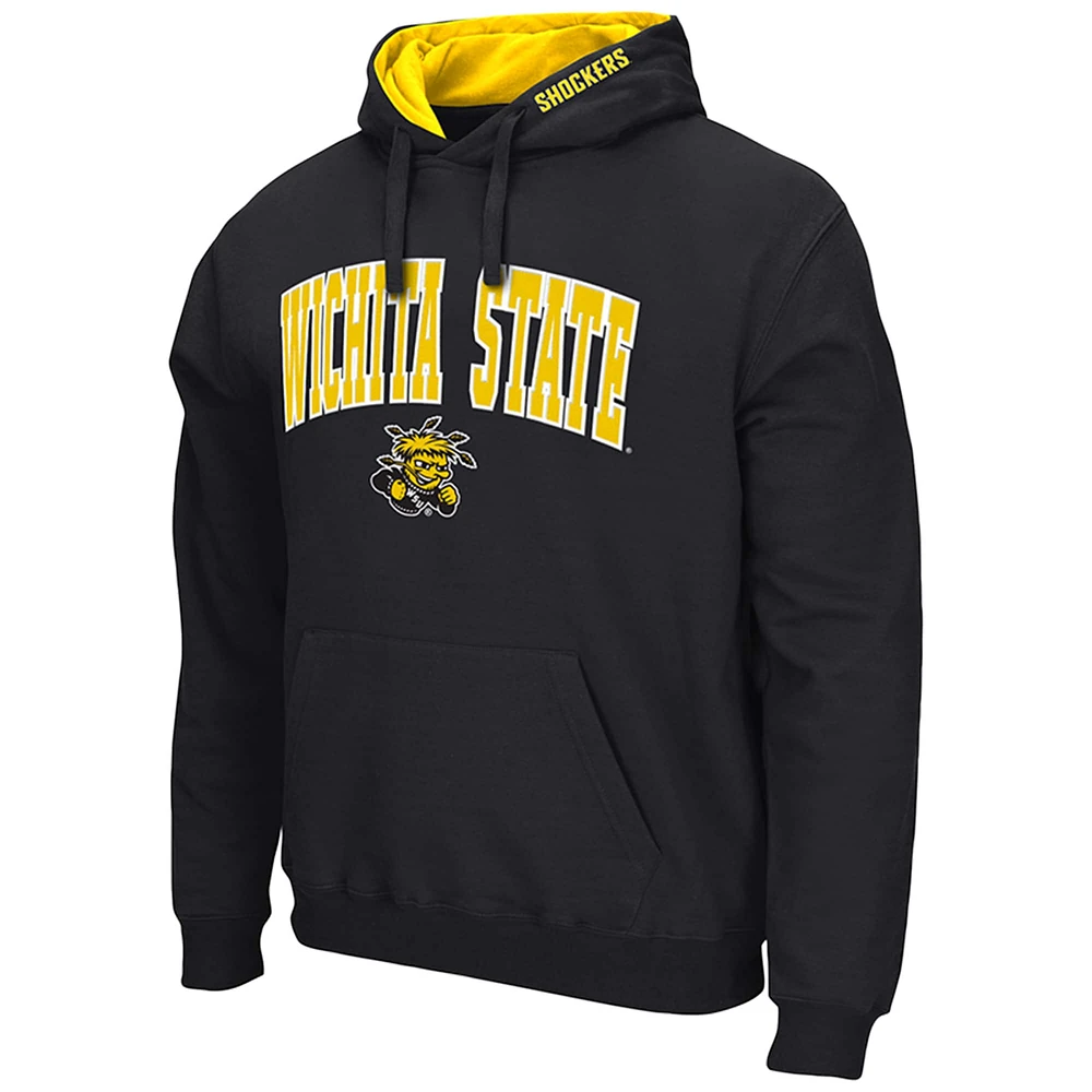 Sweat à capuche Colosseum noir Wichita State Shockers Arch & Logo 3.0 pour hommes