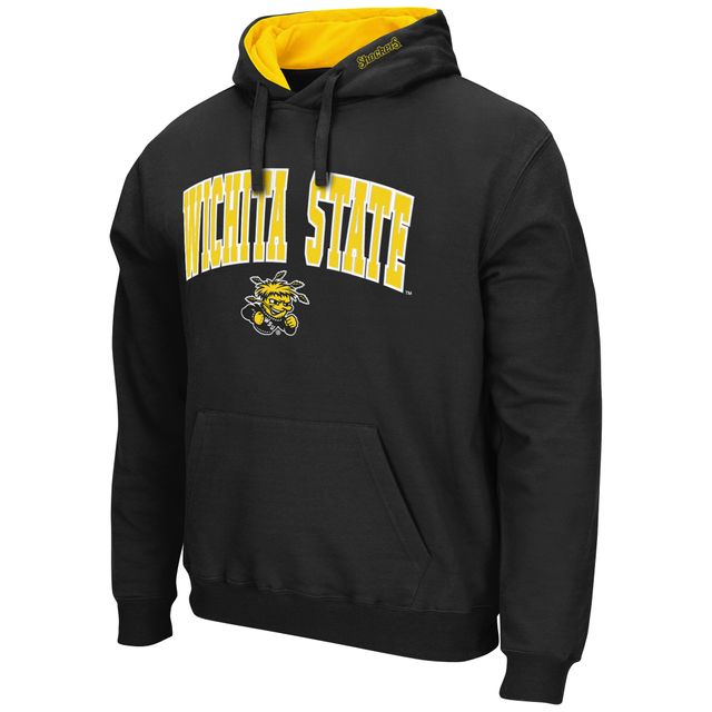 Chandail à capuchon noir Colosseum pour hommes Wichita State Shockers Arch et logo