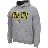 Men's Colosseum Heather Gray Wichita State Shockers Arch & Logo 3.0 Pullover Hoodie