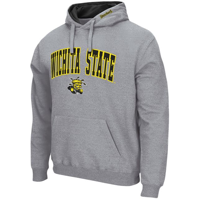 Chandail à capuchon pour homme Colosseum gris chiné Wichita State Shockers Arch et logo