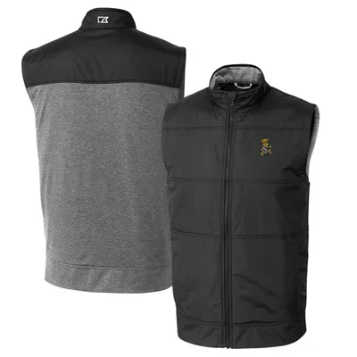 Wichita State Shockers Cutter & Buck Vault Big Tall Stealth Hybrid Windbreaker Full-Zip Vest - Black