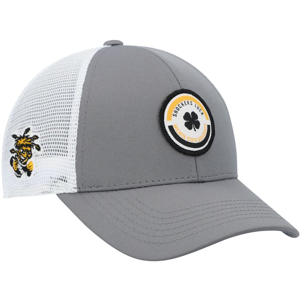 Men's Gray/White Wichita State Shockers Motto Trucker Snapback Hat