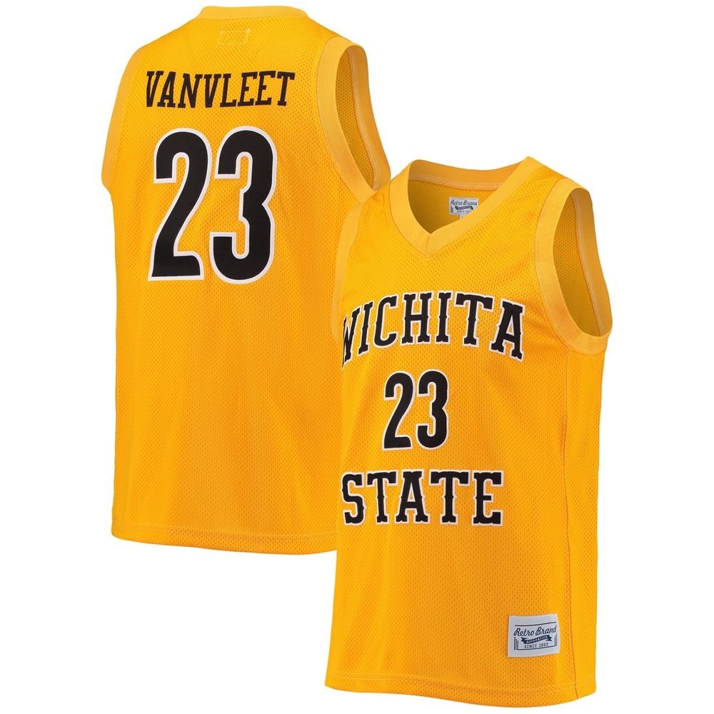 Men's Original Retro Brand Fred VanVleet Gold Wichita State Shockers Commemorative Classic Basketball Jersey