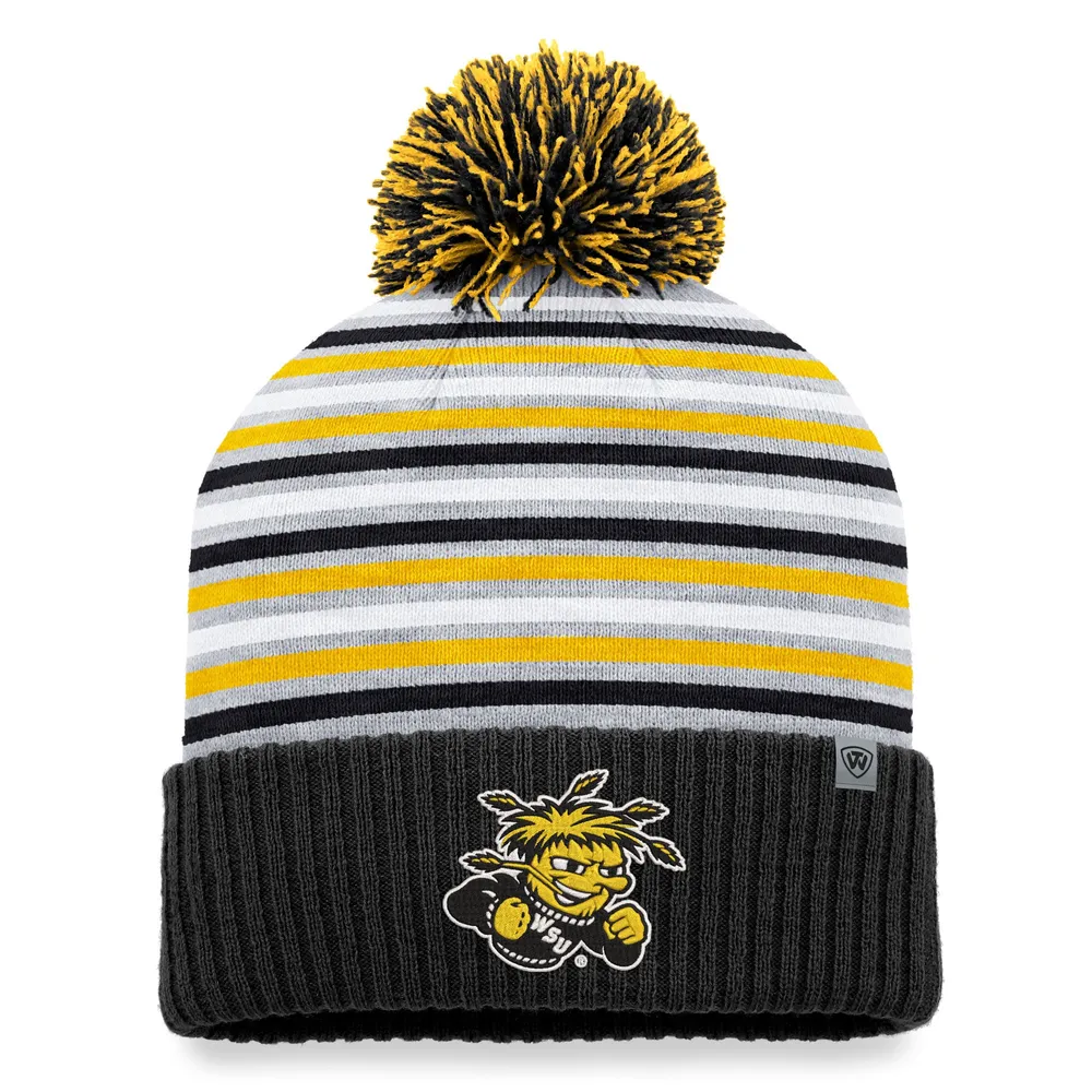 Men's Top of the World  Black Wichita State Shockers Dash Cuffed Knit Hat with Pom